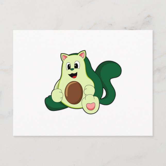 Cat as Avocado Postcard (Front)