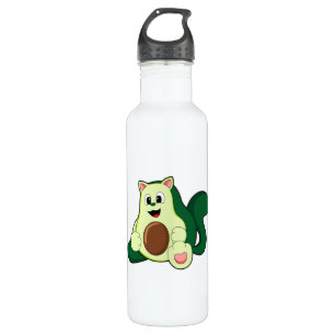 Cat as Avocado Stainless Steel Water Bottle