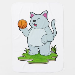 Cat as Basketball player with Basketball Baby Blanket