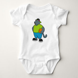 Cat as Basketball player with Basketball Baby Bodysuit