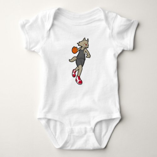 Cat as Basketball player with Basketball Baby Bodysuit
