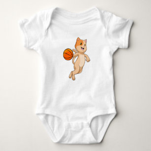 Cat as Basketball player with Basketball Baby Bodysuit