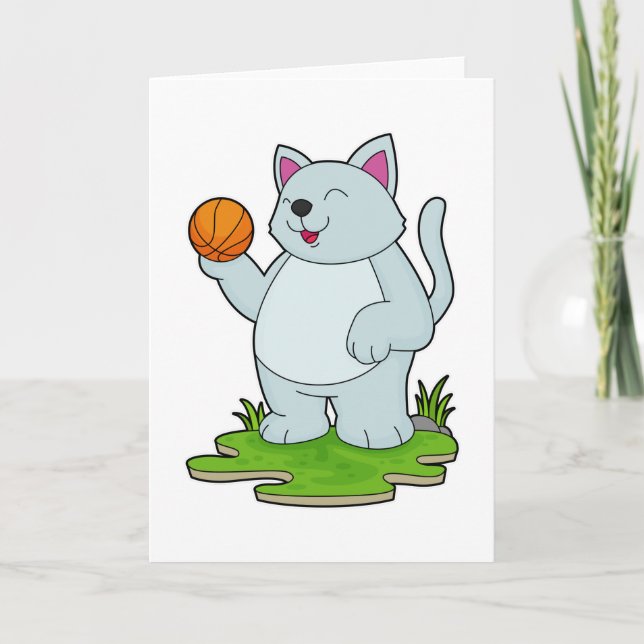 Cat as Basketball player with Basketball Card (Front)