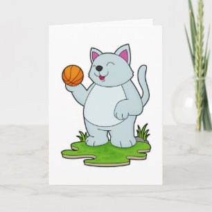 Cat as Basketball player with Basketball Card