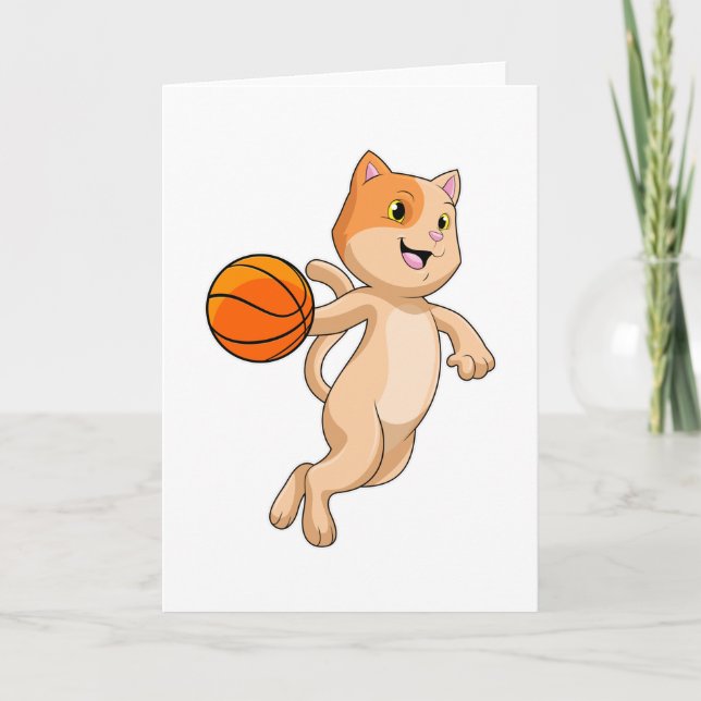 Cat as Basketball player with Basketball Card (Front)
