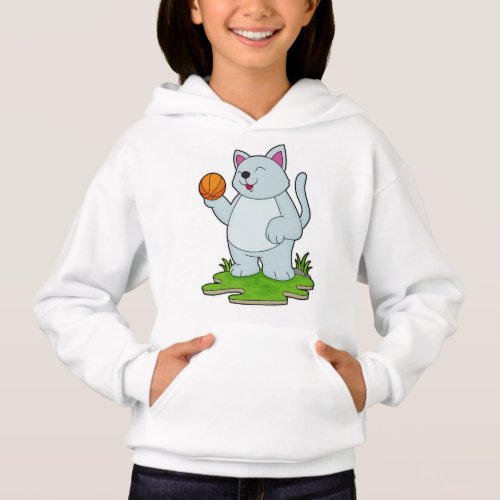 Cat as Basketball player with Basketball Hoodie