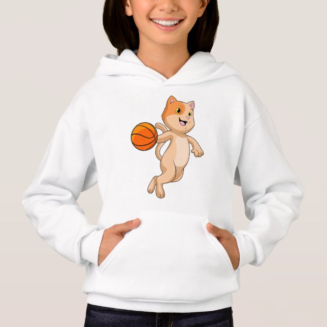 Cat as Basketball player with Basketball Hoodie (Front)
