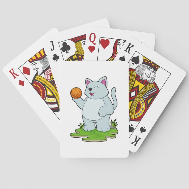 Cat as Basketball player with Basketball Poker Cards (Back)