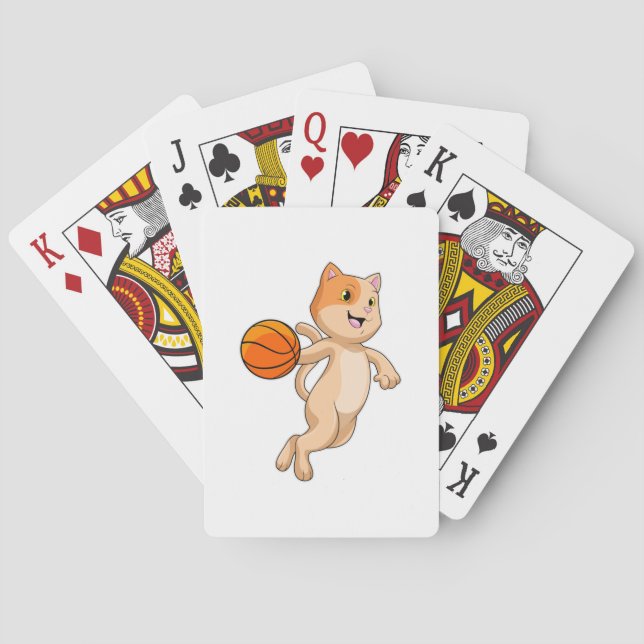 Cat as Basketball player with Basketball Poker Cards (Back)