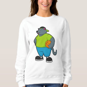 Cat as Basketball player with Basketball Sweatshirt