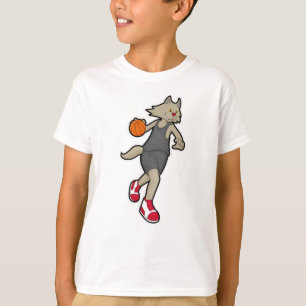 Cat as Basketball player with Basketball T-Shirt