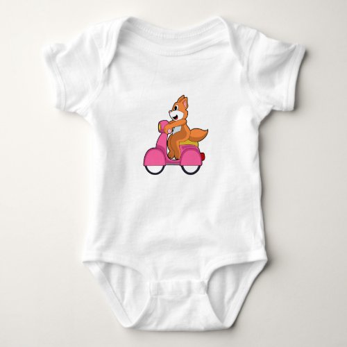 Cat as Biker with ScooterPNG Baby Bodysuit