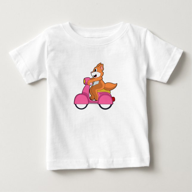Cat as Biker with Scooter.PNG Baby T-Shirt (Front)