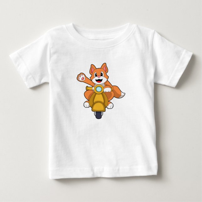 Cat as Biker with Scooter.PNG Baby T-Shirt (Front)
