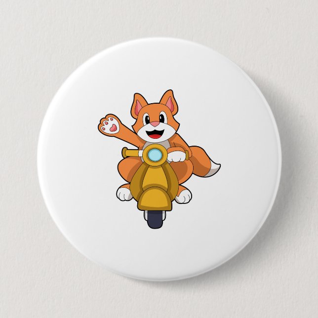 Cat as Biker with Scooter.PNG Button (Front)