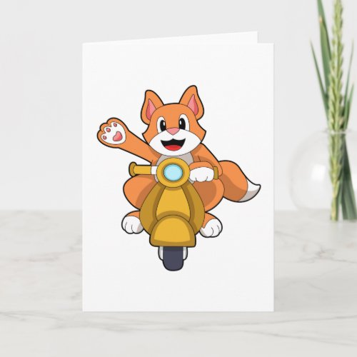 Cat as Biker with ScooterPNG Card