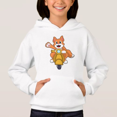 Cat as Biker with ScooterPNG Hoodie