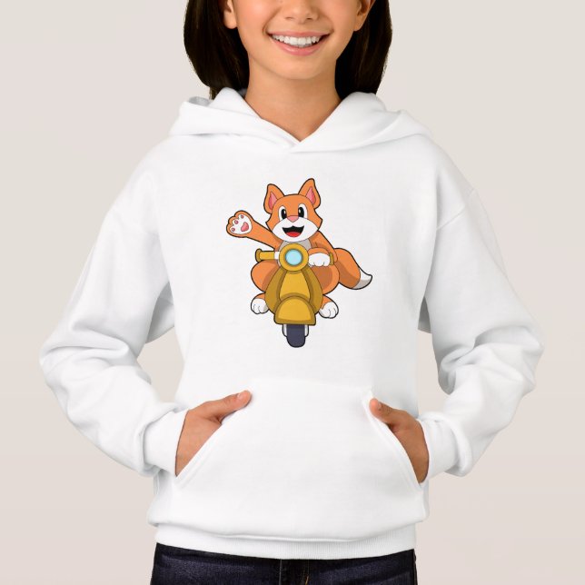 Cat as Biker with Scooter.PNG Hoodie (Front)