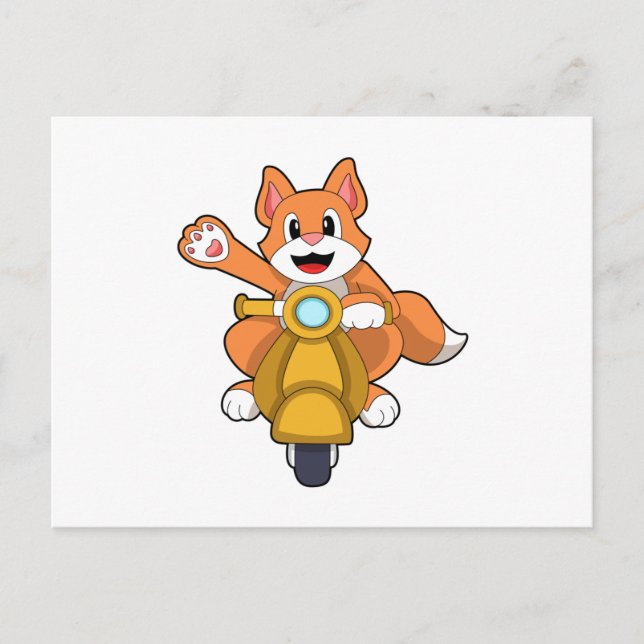 Cat as Biker with Scooter.PNG Postcard (Front)
