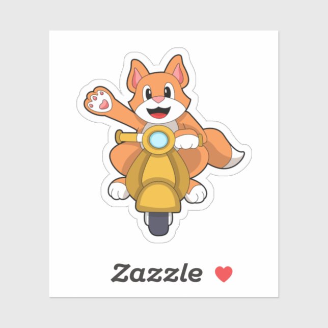 Cat as Biker with Scooter.PNG Sticker (Sheet)