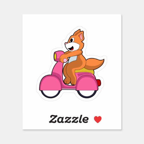 Cat as Biker with ScooterPNG Sticker