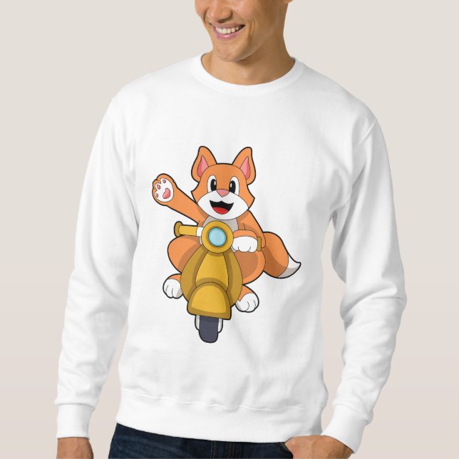 Cat as Biker with Scooter.PNG Sweatshirt (Front)