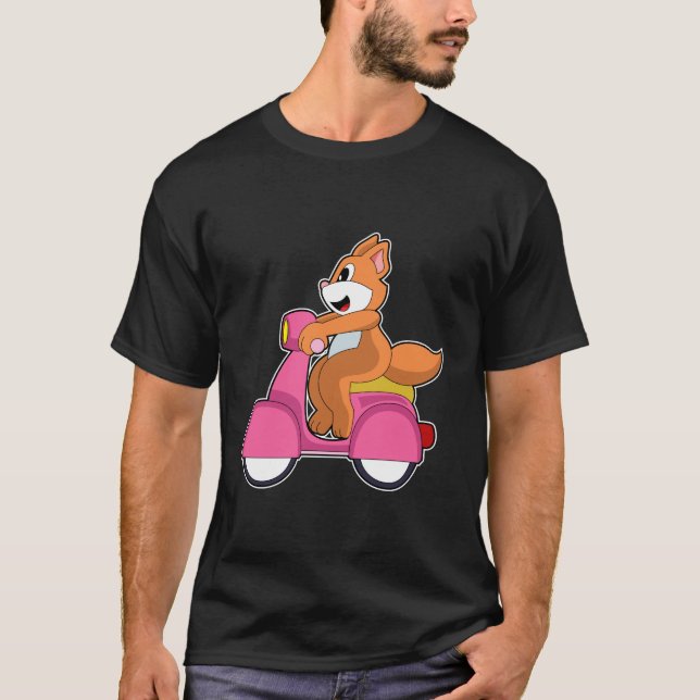 Cat as Biker with Scooter.PNG T-Shirt (Front)