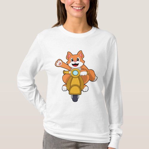 Cat as Biker with ScooterPNG T_Shirt