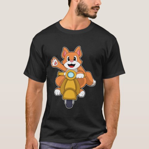 Cat as Biker with ScooterPNG T_Shirt