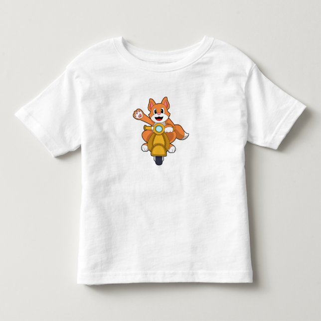 Cat as Biker with Scooter.PNG Toddler T-shirt (Front)