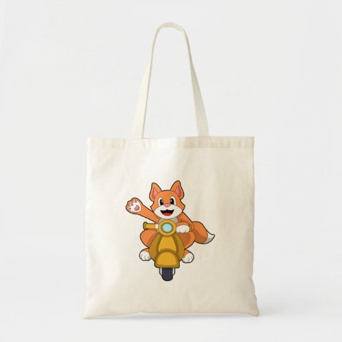 Cat as Biker with ScooterPNG Tote Bag