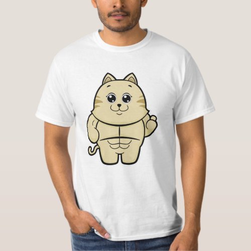 Cat as Bodybuilder with Six pack T_Shirt