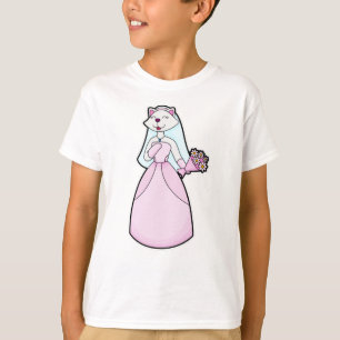 Cat as Bride with Bunch of Flowers T-Shirt