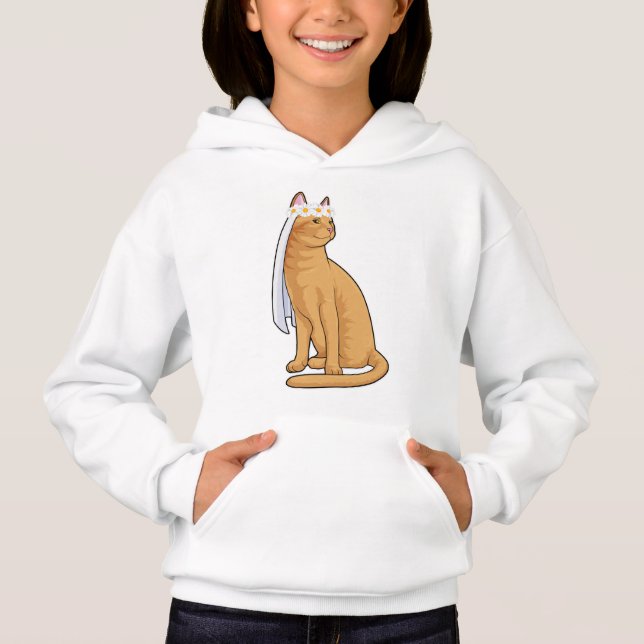 Cat as Bride with Veil Hoodie (Front)