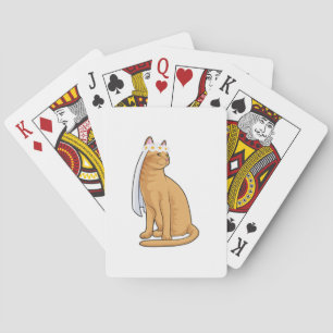 Cat as Bride with Veil Poker Cards