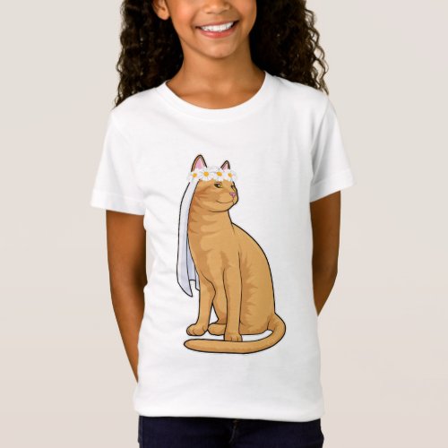 Cat as Bride with Veil T_Shirt