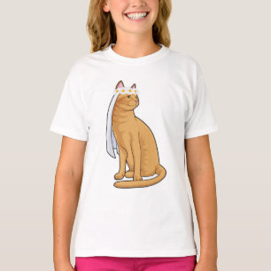 Cat as Bride with Veil T-Shirt