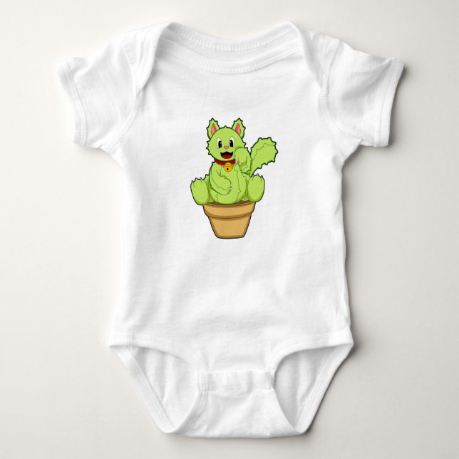 Cat as Cactus Baby Bodysuit (Front)