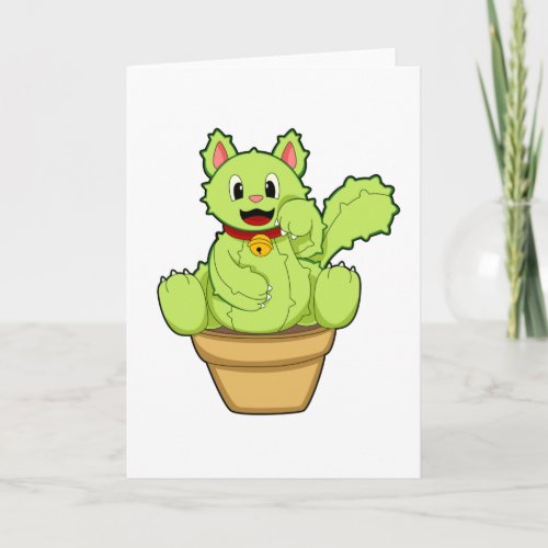 Cat as Cactus Card