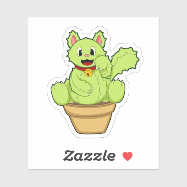 Cat as Cactus Sticker (Sheet)