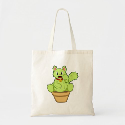 Cat as Cactus Tote Bag