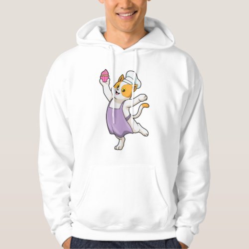 Cat as Cook with Cooking apron  Muffin Hoodie