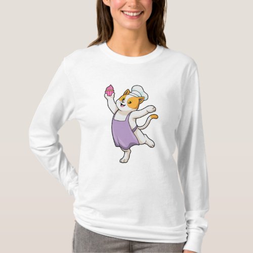 Cat as Cook with Cooking apron  Muffin T_Shirt