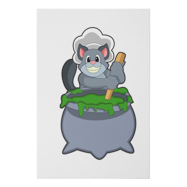 Cat as Cook with Magic potion Faux Canvas Print (Front)