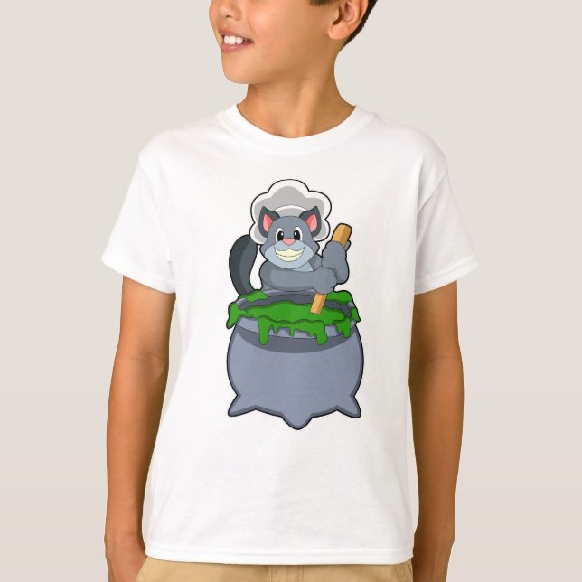 Cat as Cook with Magic potion T-Shirt (Front)