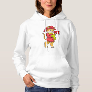 Cat as Firefighter with Ax Hoodie