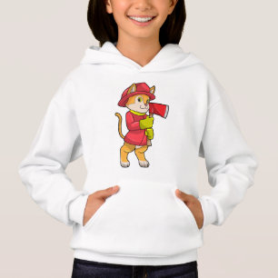 Cat as Firefighter with Ax Hoodie