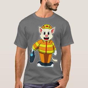 Cat as Firefighter with Bucket of Water T-Shirt