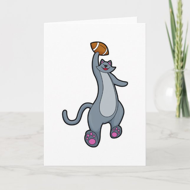 Cat as Football player with Football Card (Front)