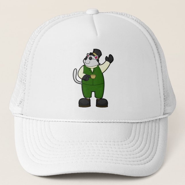 Cat as Groom with Coffee & Hat (Front)
